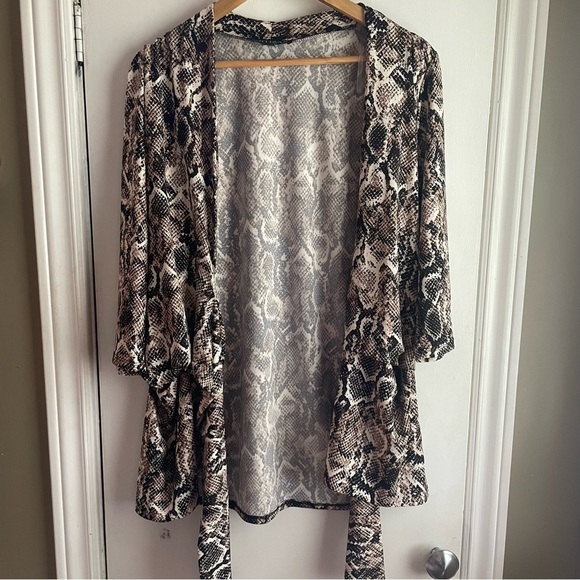 ARITZAN BY ROBIN BARRE Multi-Way Tie Cardigan kimono tunic size large - Picture 3 of 5